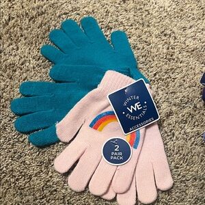 Essentials Kids' Mittens - Pink and Blue 2 Pack